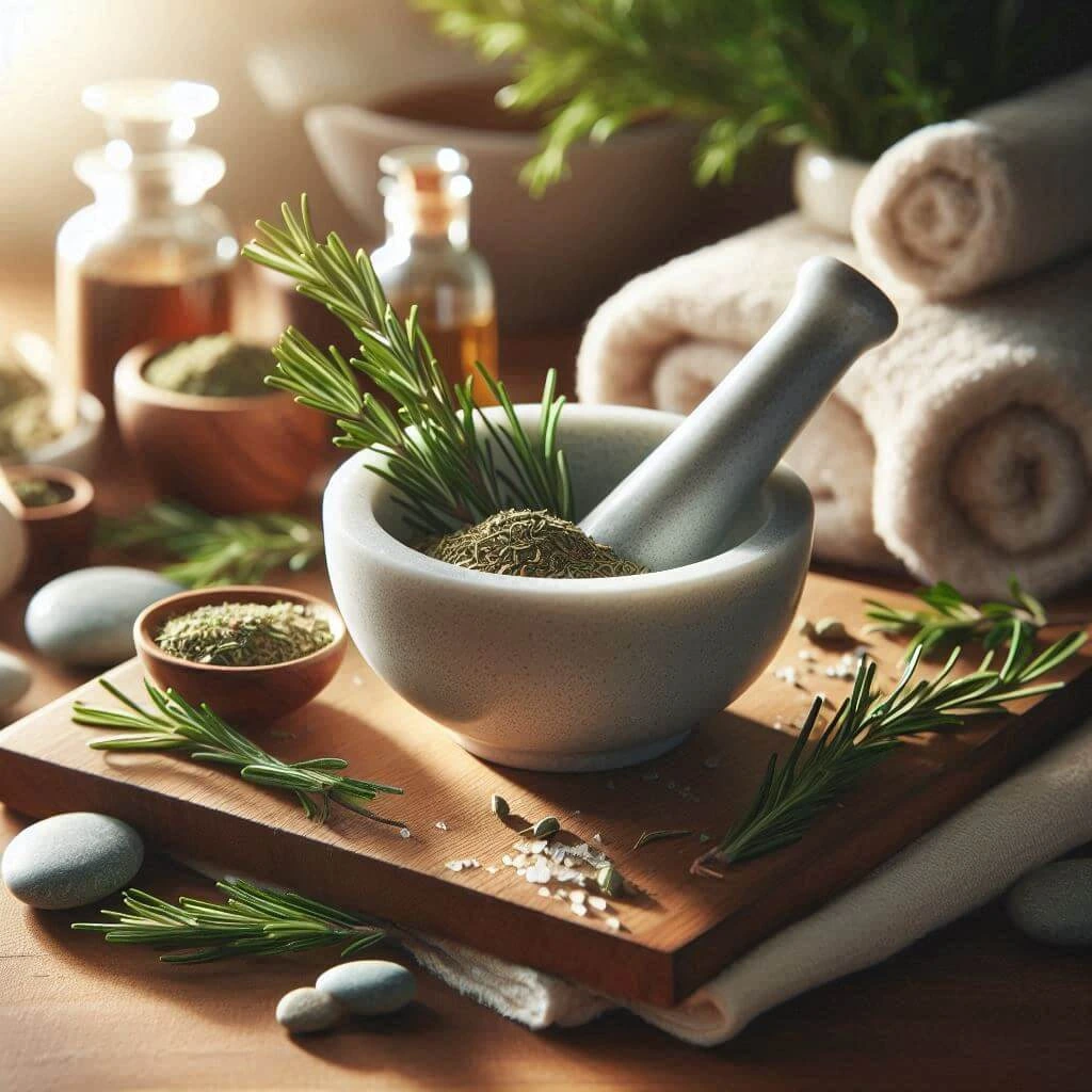أغصان عشبة إكليل الجبل تُستخدم في الطب الشعبي لعلاج الالتهابات وتحسين الدورة الدموية بشكل طبيعي